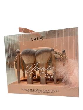 NIB•CALA Iconic Glow Mini Brush Set with Pouch.